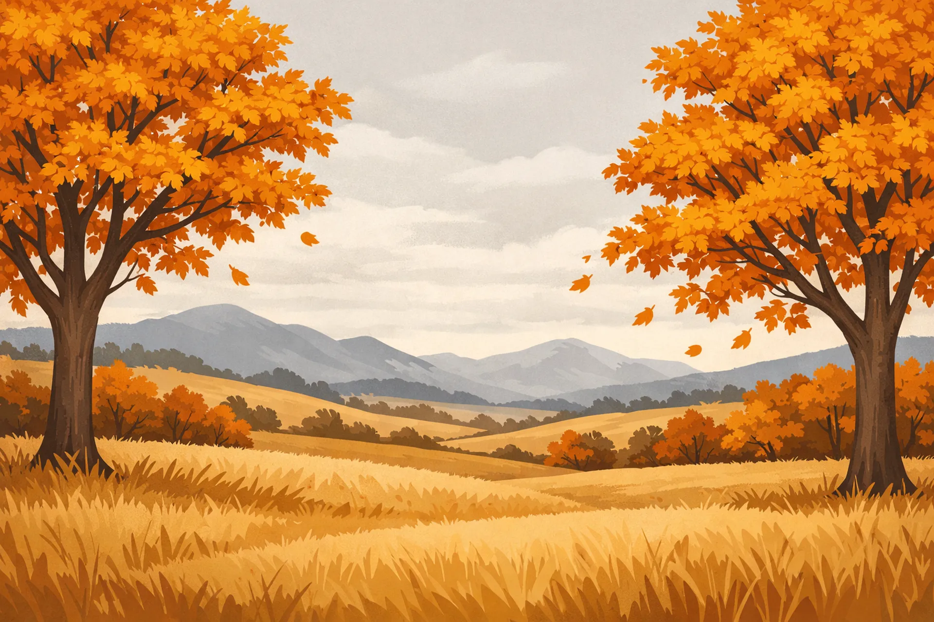 An autumn tree with falling leaves under gray skies — your business needs attention